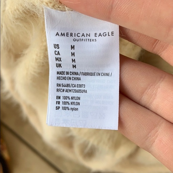 American Eagle Beige Cream Eyelash Knit Sweater - Picture 9 of 9